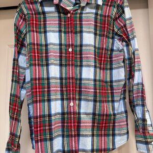 Lands' End Women's Multicolor Plaid Fkannel Shirt